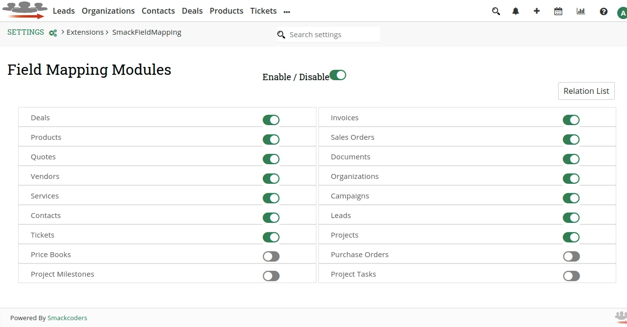 Module Configuration 1 FieldMappingModules