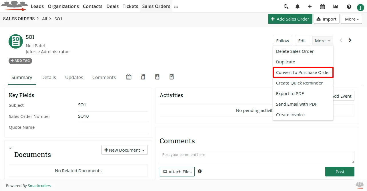 Convert Sales Order to Purchase Order 1 joforce-convert-so-to-po-click-convert-to-purchase-order-option