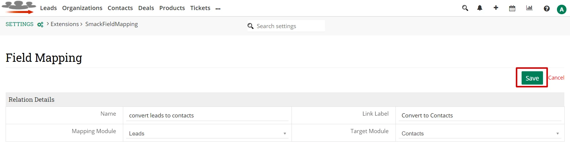 Module Configuration 3 field-mapping-edit-view