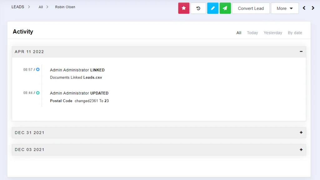 Joforce 3.0 - A Brand New Look with User-Interactive Designs & Webhooks 9 leads-activity-page