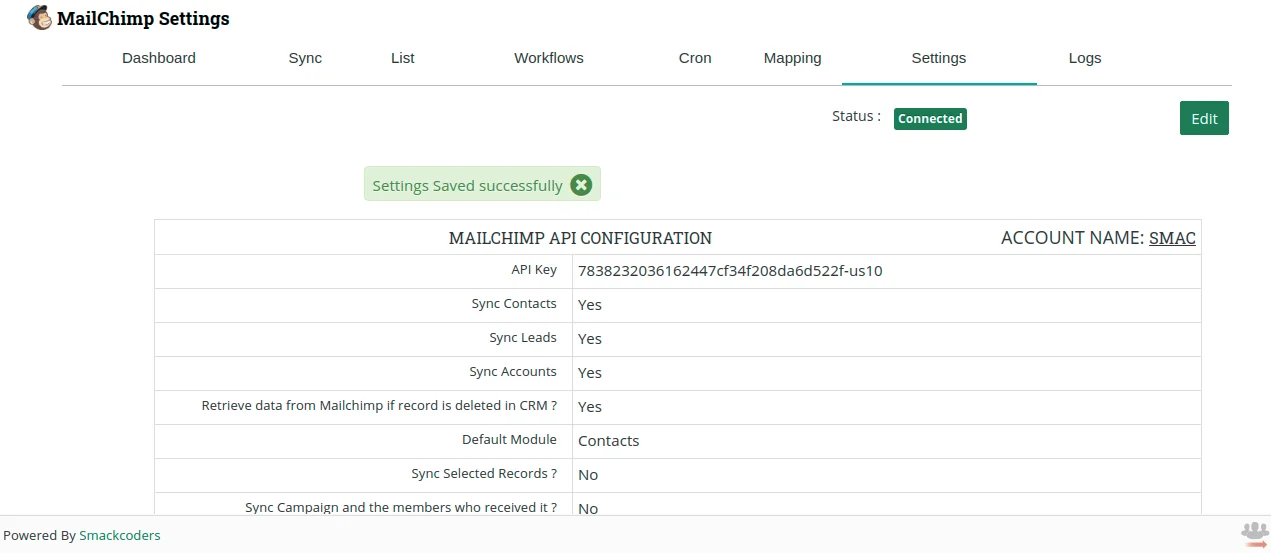Installation and Configuration 3 joforce-mailchimp-api-configuration