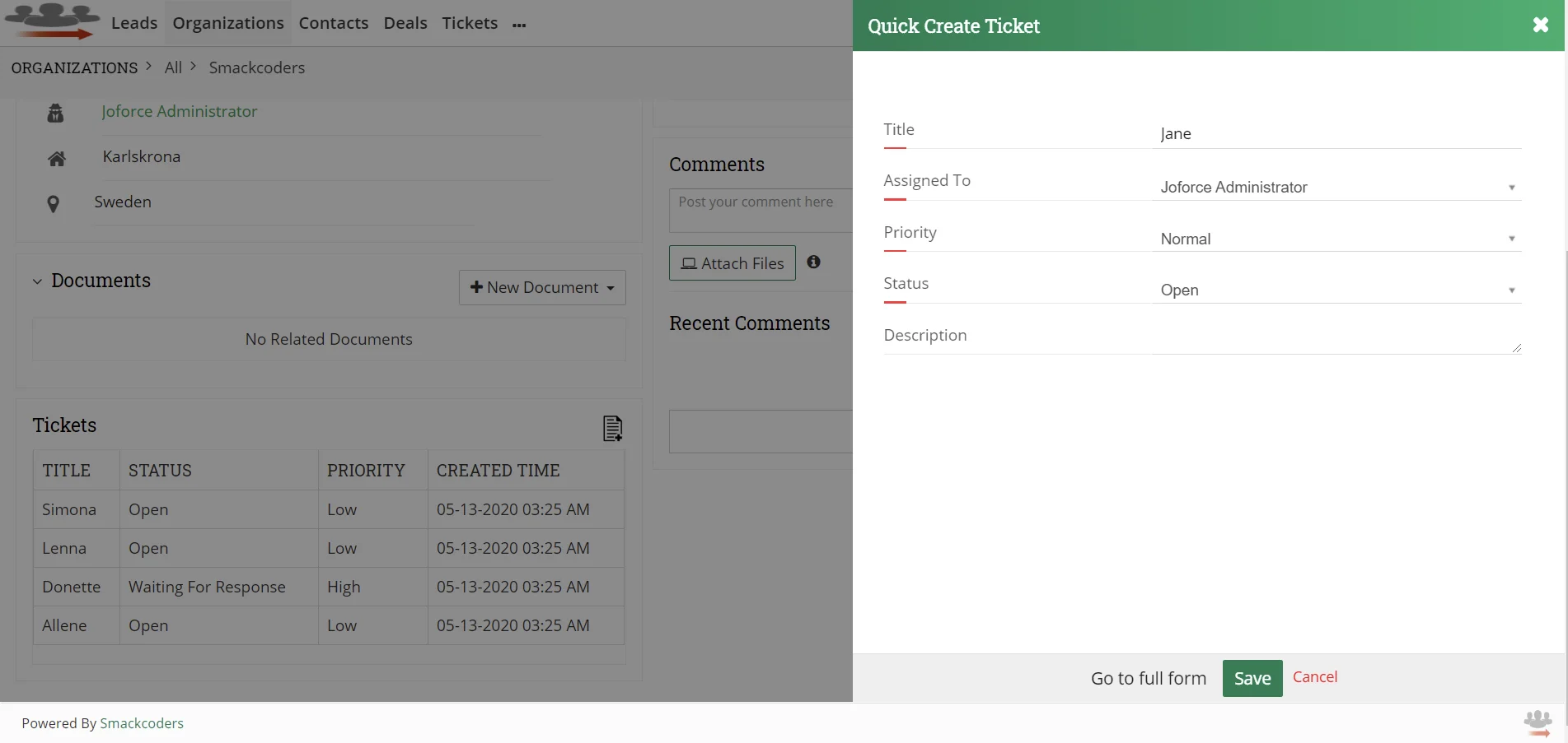 How to Create Tickets inside Organizations 3 quick-create-ticket-in-Joforce-Widget-Account-Tickets